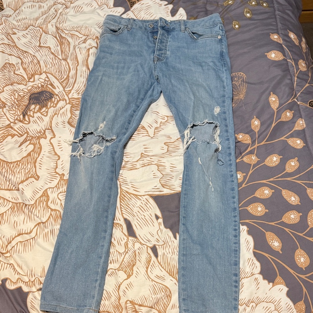 Topman Light Blue Skinny Jeans